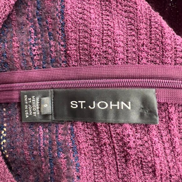 ST. JOHN Wool Blend Printed Knee Length Dress Size 8 - Picture 6 of 8